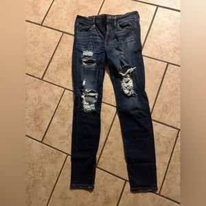 American eagle destructed skinny jeans